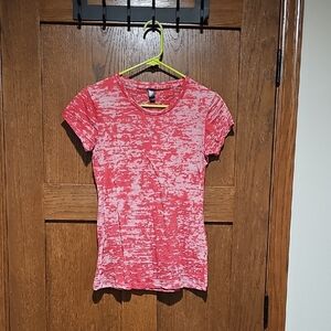 Women's Red Burnout Patterned Top